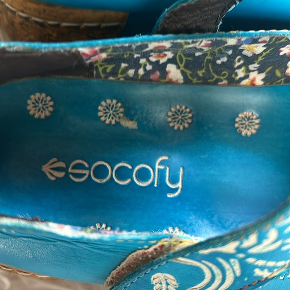 Retro colorful leather sandals by SOCOFY Size 38 - Picture 4 of 11